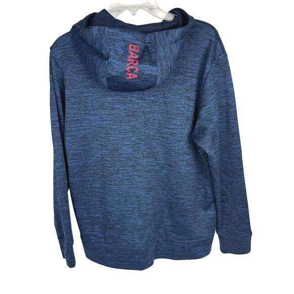 FCB FC Barcelona Pullover Hoodie Size Youth XL Blue - Picture 3 of 5
